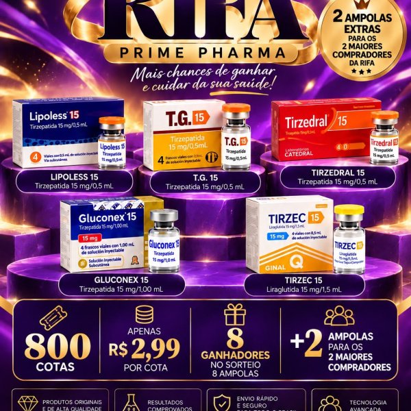 RIFA PRIME PHARMA — 10 CHANCES DE GANHAR!